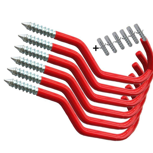 AIYoo Heavy Duty Bike Hook for Garage Ceiling, 6 PCS Garage Storage System Hooks Loading Capacity 100 LBS, Large Screw Bike Hooks for Garage Wall and Garage Ceiling, Outdoor String Lights Plants hooks