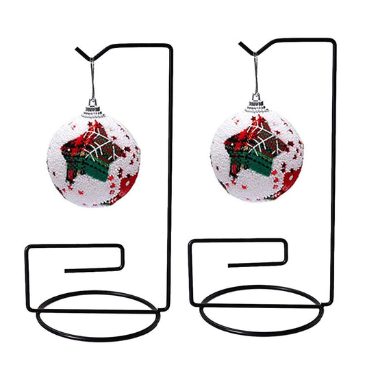 YY YEARCHY Ornament Display Stand Iron Hanging Stand Flower Pot Rack Holder Pothook for Hanging Glass Globe Air Plant Terrarium Witch Ball Home Wedding Christmas Decoration (9.25"x4.33"x4.33", Black)