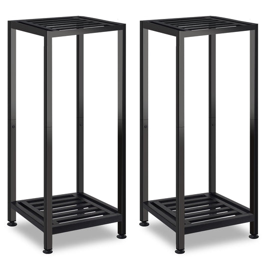 Lilybud--lily 2-Pack Plant Stand Indoor Outdoor, Heavy Duty Wrought Iron Pedestal Stands, Metal Plant Stand Decorative Flower Stand for Patio Garden Deck Living Room