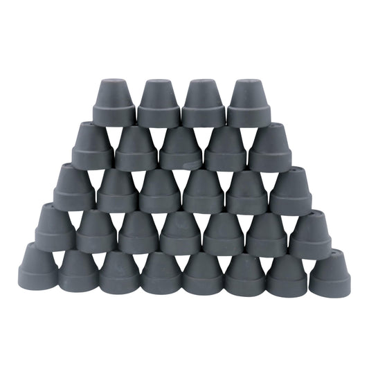 Yuvori Mini Pastel Terracotta Pots for Micro Gardens – 30 Pack, 1.7” Tiny Breathable Clay Planters, Macaron Colors, for Moss, Fairy Gardens, Dollhouses, and Succulents (Painted Black, 1.2 Inch)