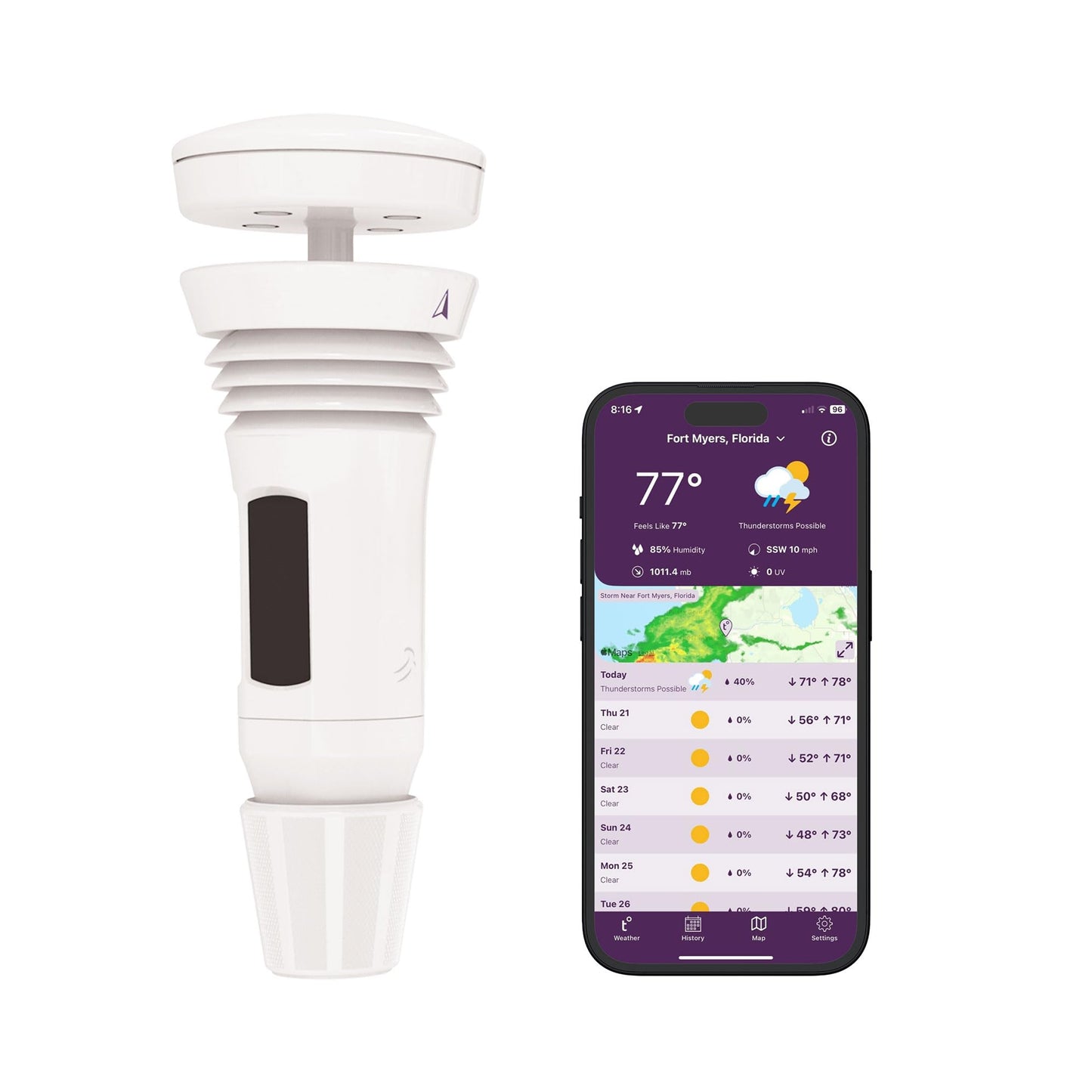 Tempest Weather Station with Built-in Wind Meter, Rain Gauge, and Accurate Weather Forecasts, Wireless, App and Alexa Enabled