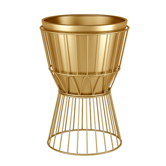 Gold Planter Stand with Pot 12" - Decorative Metal Plant Holder Stand Indoor, Gold Plant Stand Modern Flower Potted Rack for Corner Display, Living Room, Office, Modern Home Decor - 17.5" Tall