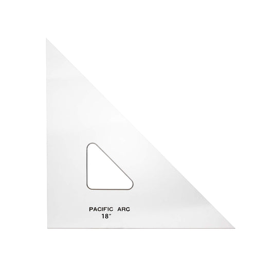 Pacific Arc Drafting Triangle, 18-inch, 45/90 Degrees, Clear Acrylic