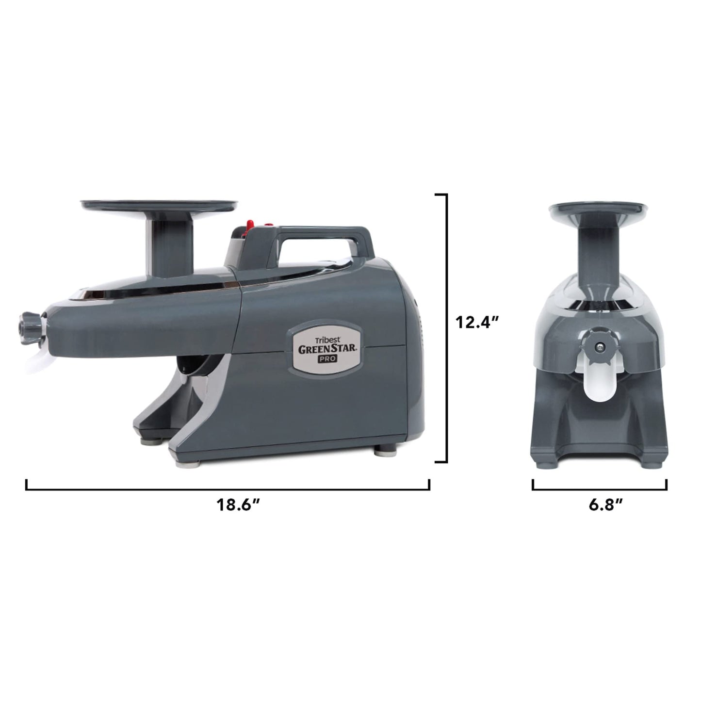 Tribest Greenstar Pro GS-P502-B Pro Jumbo Twin-Gear Cold Press Slow Masticating Juicer (Gray)