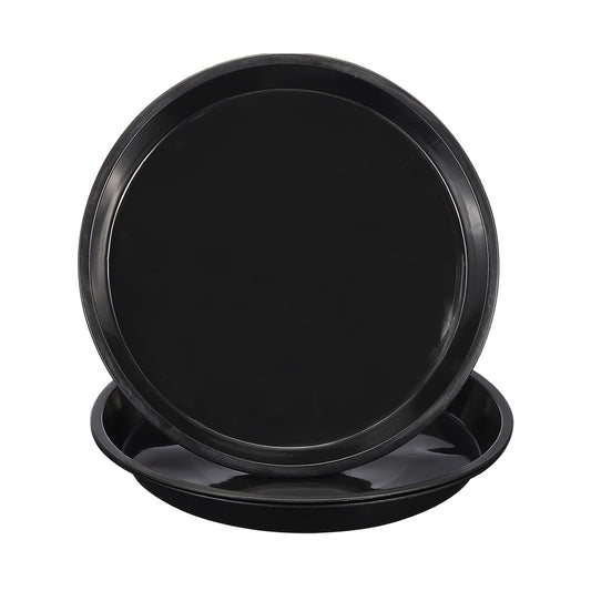 PATIKIL 3 Pack Plastic Plant Saucer, 15 Inch Plant Tray for Pots Round Plant Dish Plant Drip Trays Water Tray for Indoors Outdoors Garden, Black