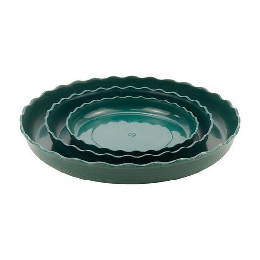 Dnyta 12pcs Dark Green Plant Saucer Plastic Planter Water Tray Flower Saucers Plates for Indoor Outdoor Plants (6" /8" / 10")