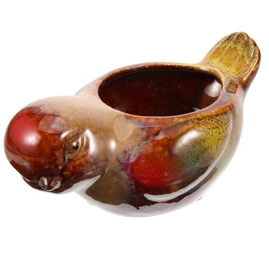 Angoily Ceramic Succulent Pot Bird Shaped Planter for Indoor Plants Small Clay Flowerpot for Home Desk Garden Decorative Plant Container