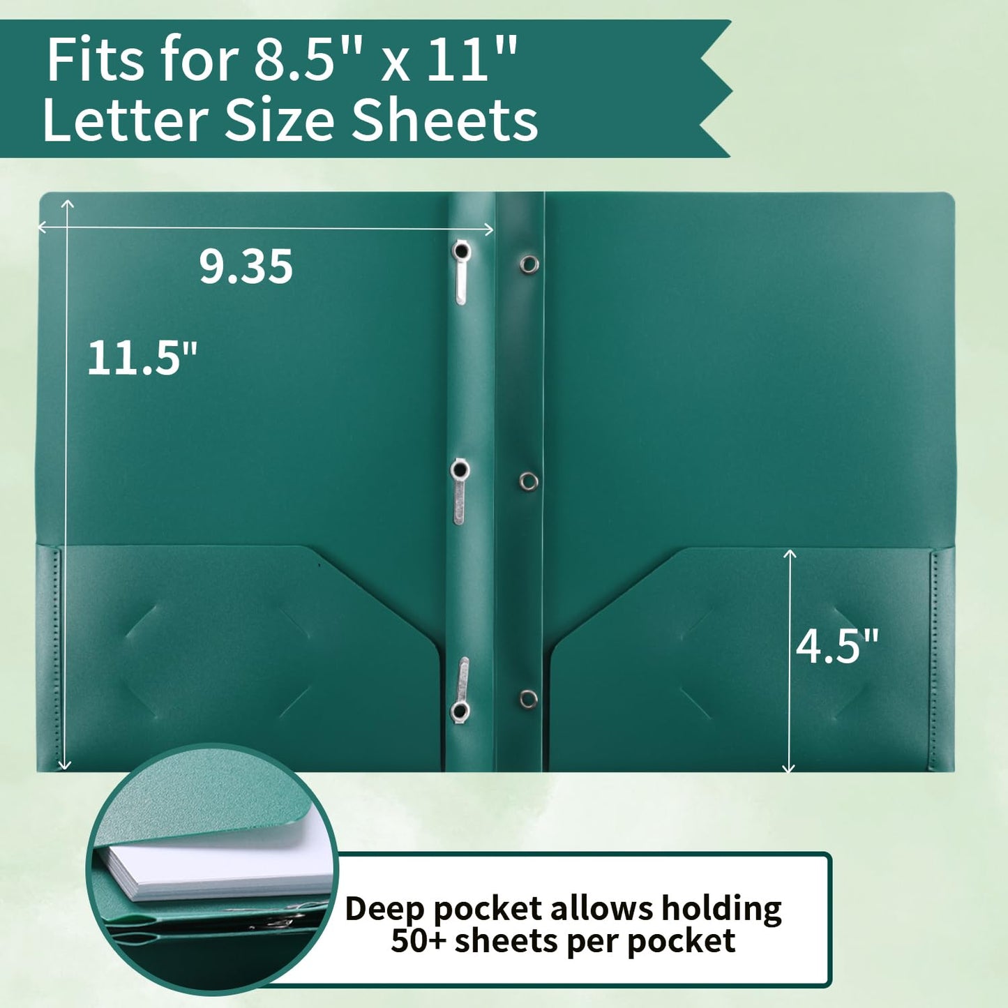 Plastic Two Pocket Folders with Prongs, LAYZZ 30 Pack Heavyweight Letter Size Plastic Folders with Pockets and Prongs, Poly Plastic Folders for Office & School