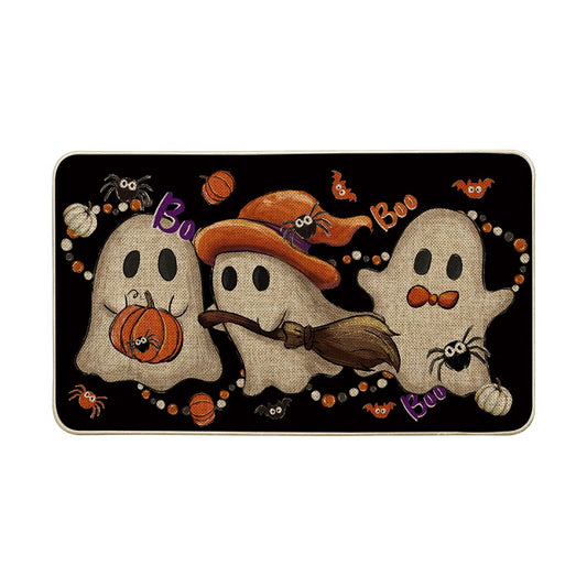 Artoid Mode Ghost Pumpkin Halloween Doormat, Low-Profile Switch Rug Door Home Decor Mat Floor Mat for Indoor Outdoor 17x29 Inch