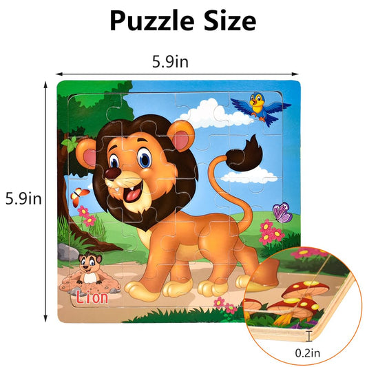 Chafin Puzzles for Kids Ages 3-5 Toddler Wooden Toys Montessori Learning Education Preschool Sets Games for Boy Girl 3 4 5+ Years Old, Pack of 6 (20 Pieces)