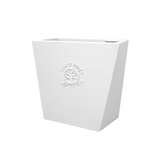 POSIE3DPRINTS Posie Pot Medium Twisted Square - Self Watering Planter 5x5 Inch - Indoor Plant Pot with 30 Day Reservoir - 3D Printed Bioplastic - No Guilt Plant Care - Made in USA, White