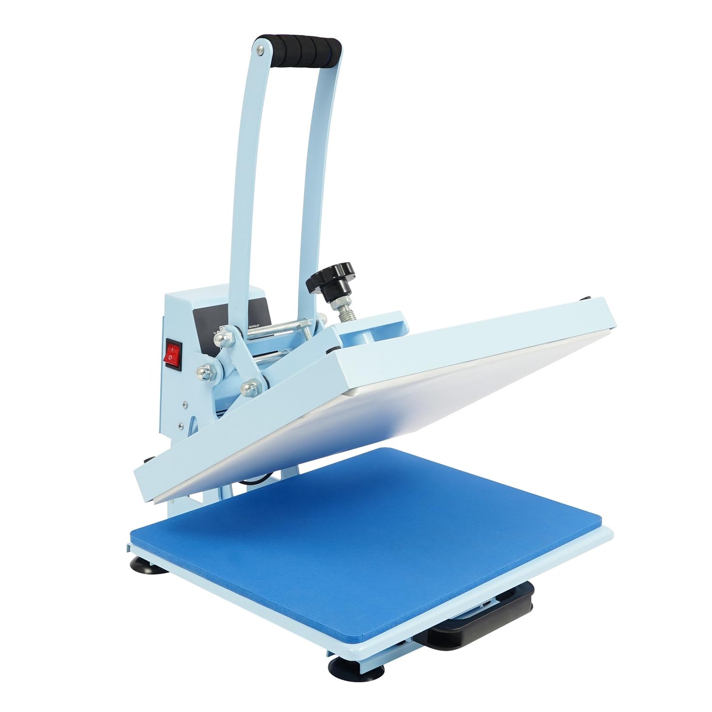 BFDIEEM Heat Press Machine for T Shirts, Digital T Shirt Pressing Machine with Soft Handle, Mini Manual Heat Presser Heavy Duty Hot Press Stamping for Clothing, Bags, Tiles, Blue 11.42 * 14.96in