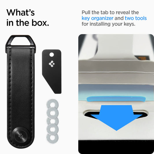 Spigen Valentinus Key Organizer, Minimalistic Compact Holder, Keychain, Keyring Up to 6 Keys - Black