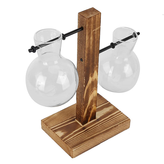 Fydun Plant Terrarium with Wooden Stand, Stand,Tive Planter Vase Tive Transparent Stands Glass Hydroponics for Desktop DecorationA DecorationType A (493x493cm / 194.1x194.1in)