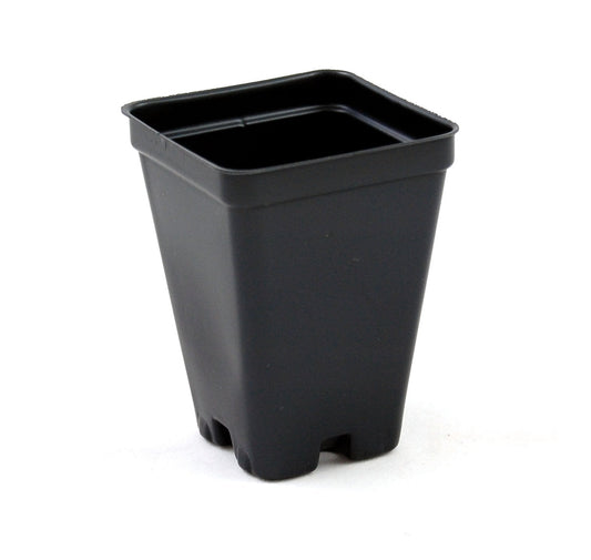 2.5 inch Square Greenhouse Pots - Black - Plastic - Deep - 25 Pack by Growers Solution