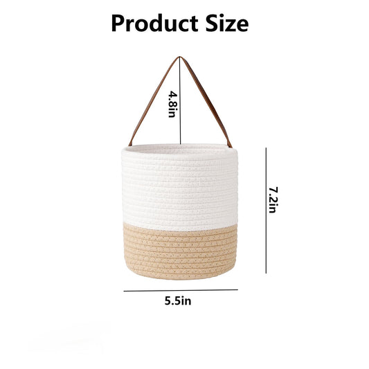 Chissen pack 2 Rope wall Hanging Basket,woven hanging basket for Organizing Plants, Key, Sunglasses,Small Storagen Basket for Kitchen Wall Decor Bathroom home Decor