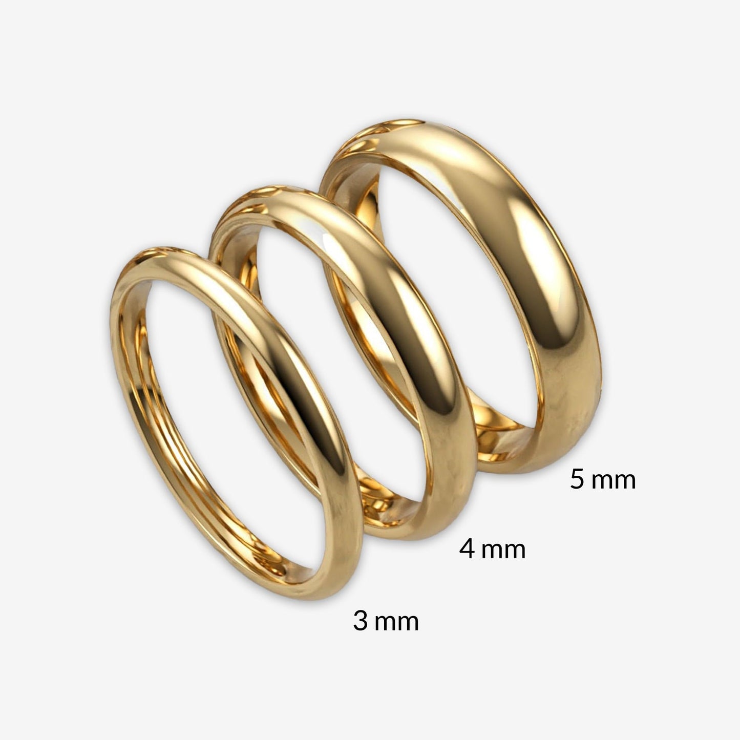 SHOP WGS 5mm 14K Solid Gold Wedding Band for Men & Women - Italian Real 14K Gold Plain Rings for Men - Solid Gold Wedding Bands Size 7