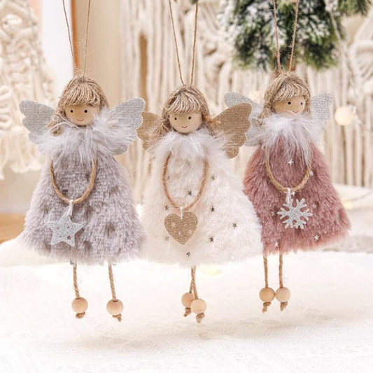 FZBNSRKO 3 Pcs Angel Doll Pendants,Christmas Plush Ornaments Plush Angel Ornaments for Christmas Party New Year,Birthday,Wedding,Valentine's Day Decoration