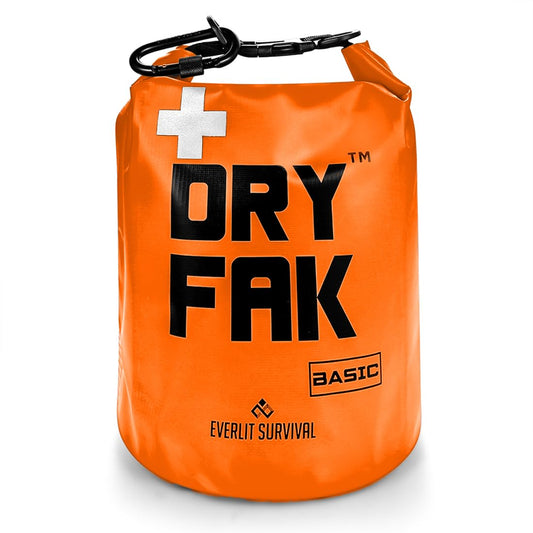 EVERLIT 290 Pc Waterproof First Aid Kit Dry FAK Medical Kit Emergency Survival Kit for Boat, Backpacking, Hiking, Fishing, Travel, Kayaking (Orange) (Orange)