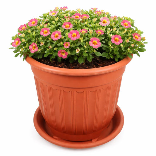 JOINPAYA Roman Column Flower Pot 8.26 Inch Resin Planter for Indoor Plants Succulents Small Flowers Lightweight European Style Garden Decor