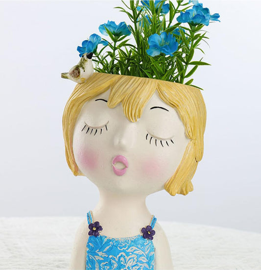 WLDOCA Face Planters Pots Head Planter, Plant Pots with Heads for Plants, Lady Statue Plant Pot, Unique Flower Pots with Drainage, Thinking Women Statue, Boho Vase, Cute Vases Home Decor Gift,A