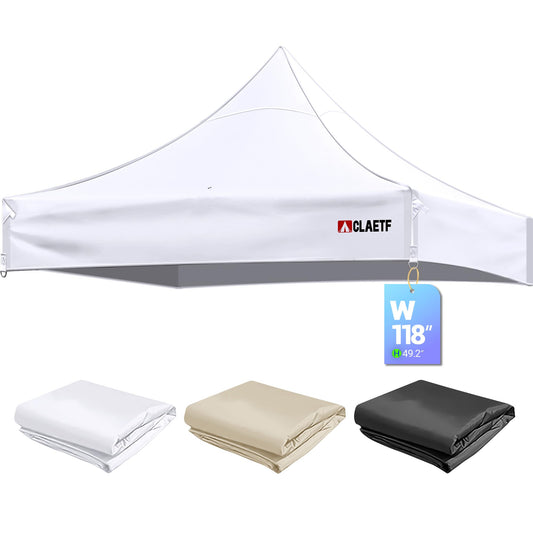 CLAETF 10x10 Canopy Replacement Top for Pop Up Canopy Tent - 4 Drainage Holes,10x10ft Canopy top Suitable for Most of the Standard Canopy(top only,White)