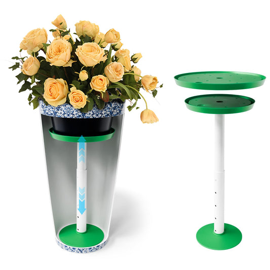 Somcthao Adjustable Height Planter Inserts for Large Pots, Tall Tapered Plant Riser for Inside Pots, (11-17” Rise, 6" Base, 8" or 10" Top) (1-Pack Short Lift 11-17” Rise)