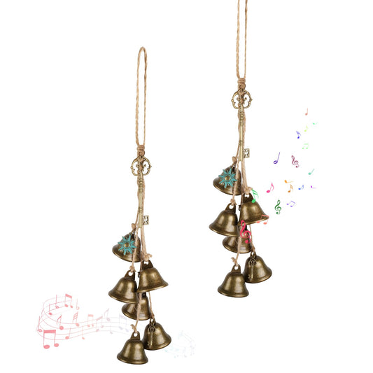 2 Piece Witch Bells for Door,Bells for Door Knob,Witches Bells for Door for Protection,Coffee Shop and Store Decorative Wind Chimes,Decorative Bells for Holidays Such As Christmas and New Year