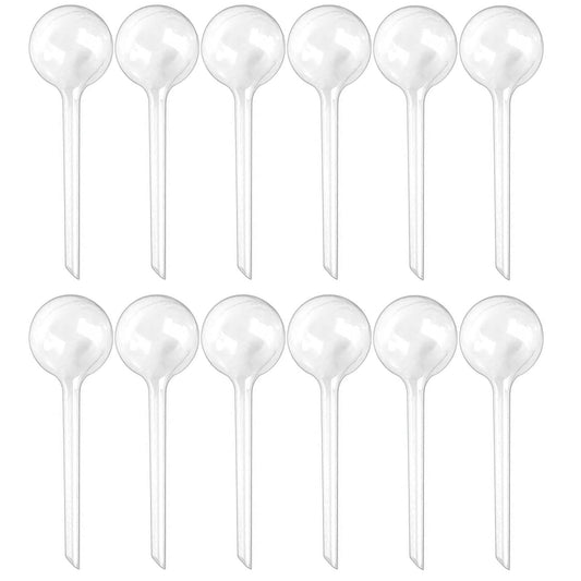 Plant Watering Globes, Self Watering Bulbs for Indoor & Outdoor Plants, Plastic Self-Watering Balls Automatic Water Irrigation Device (Clear, Large 12 Pack)