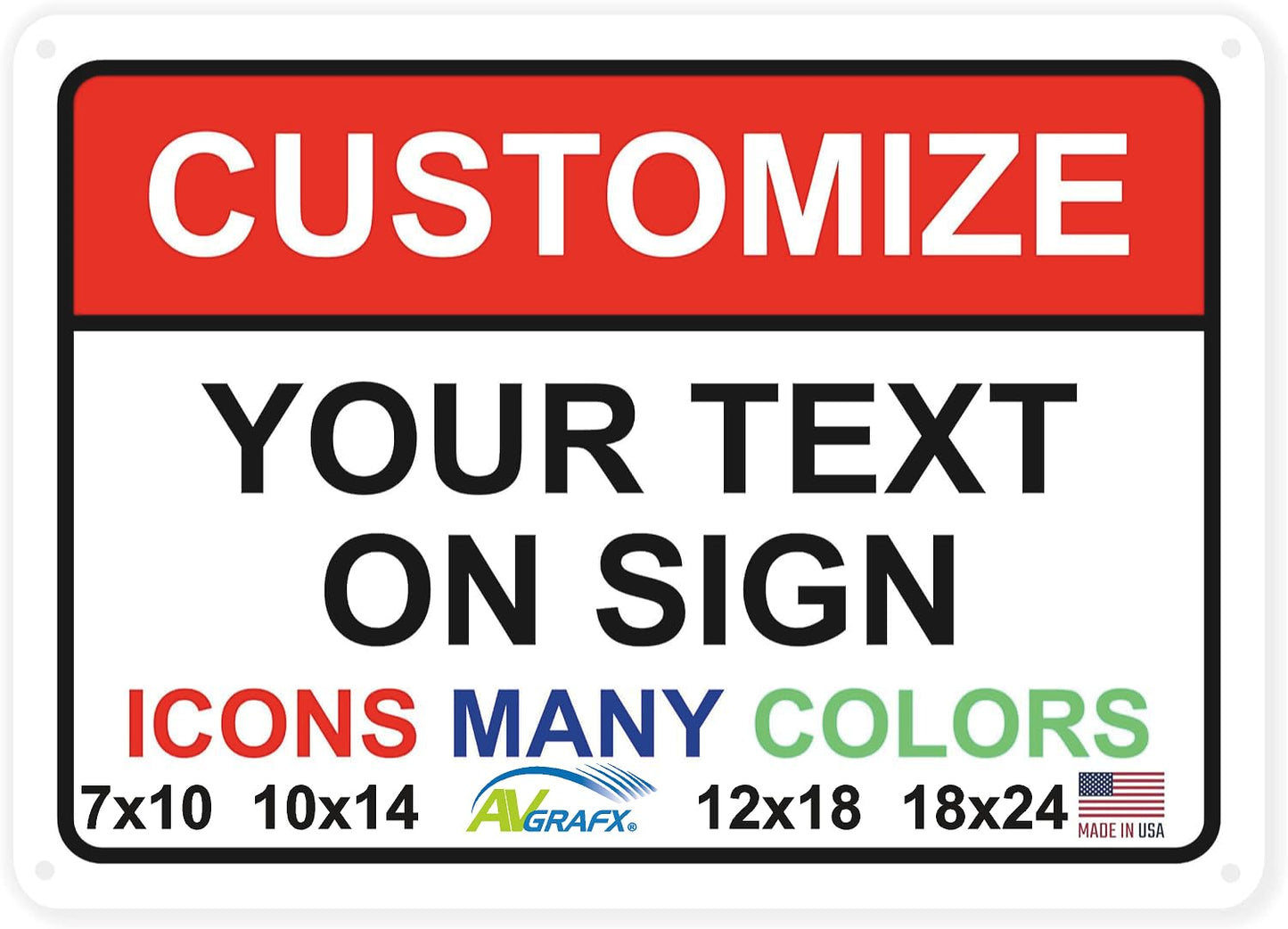 Custom Signs Outdoor Metal for Home Office Business, Personalized, Door, Porch, Delivery, Man Cave, Shop, Garage, Street. For Outside or Inside Use. Our Metal Signs Are UV Printed Solid Aluminum 10x7 inches, Header Box