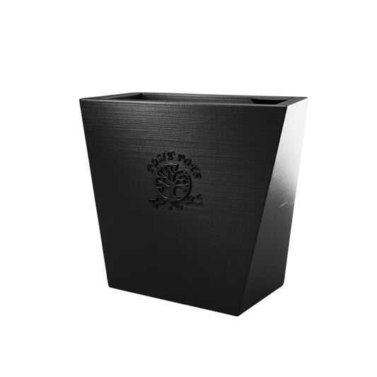POSIE3DPRINTS Posie Pot Medium Twisted Square - Self Watering Planter 5x5 Inch - Indoor Plant Pot with 30 Day Reservoir - 3D Printed Bioplastic - No Guilt Plant Care - Made in USA, Black