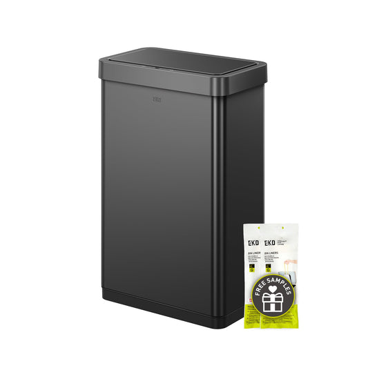 EKO Mirage X 80 Liter / 21.1 Gallons Motion Sensor Trash Can, Automatic Large Kitchen Trash Can Touchless, Stainless Steel, Matte Black