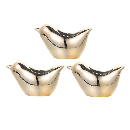 FRCOLOR 3pcs Ceramic Bird-Shaped Flower Planters Set for Succulent Plants, Garden Flower Pots with Cartoon Design, Decorative Plant Nursery Containers for Indoor and Outdoor Gardening