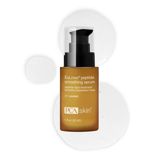 PCA SKIN ExLinea Peptide Smoothing Face Serum, Spot Treatment Serum for Fine Lines and Wrinkles, Firms and Strengthens Aging Skin, Formulated with Squalene and Hyaluronic Acid, 1.0 oz Pump