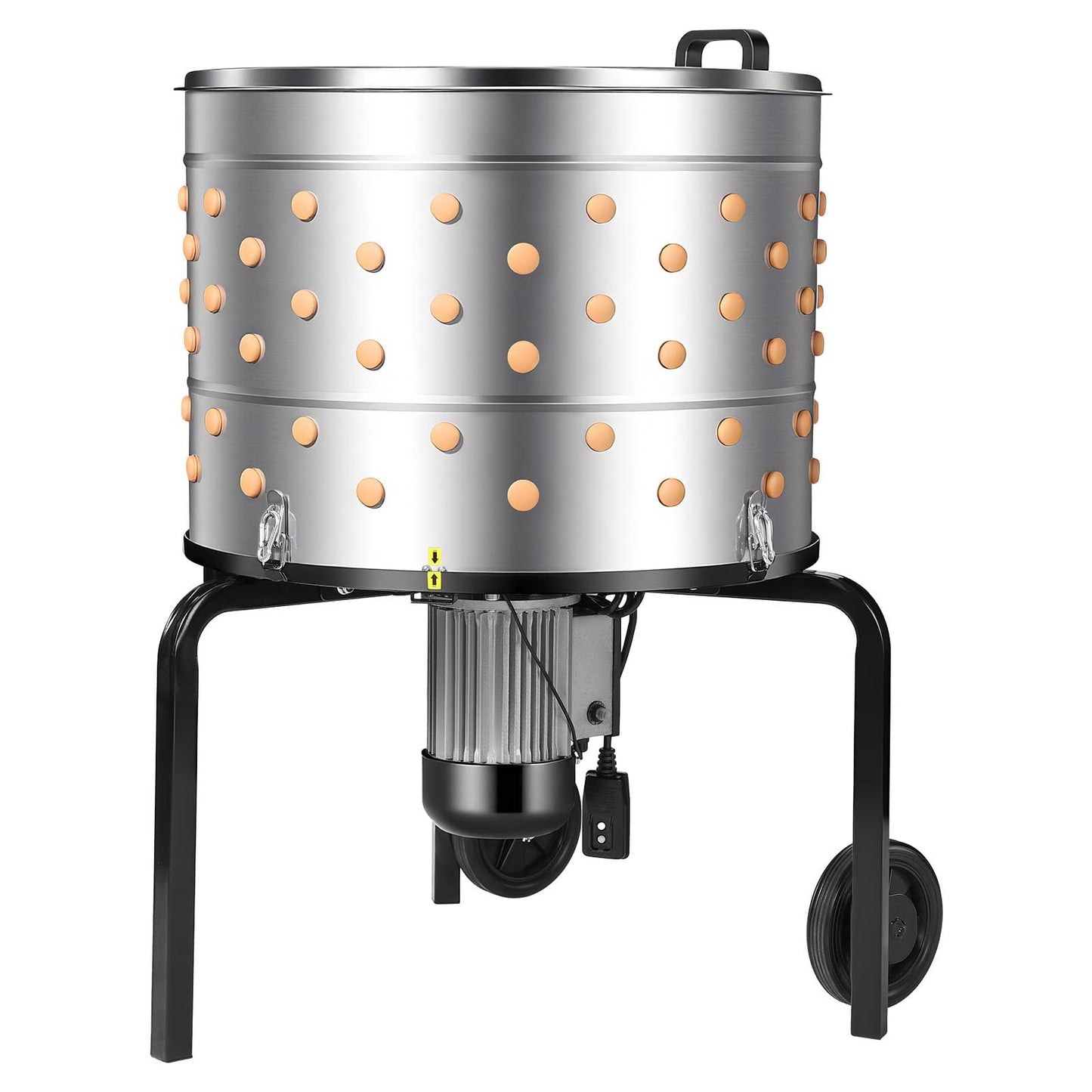 VEVOR Chicken Plucker Machine, 25.6 in Drum, 1200W & 275RPM Electric Chicken Plucking Machine with 158 Soft Fingers & Transport Wheels, Stainless Steel Feather Remover for Processing 4 Chicks Once