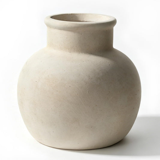 Sawoake Farmhouse Table Vase, 5.7 Inch Ceramic Pot, Rustic Boho Terracotta Decor for Shelf, Mantel, Bookshelf, Living Room, Handmade Aged Look Centerpiece