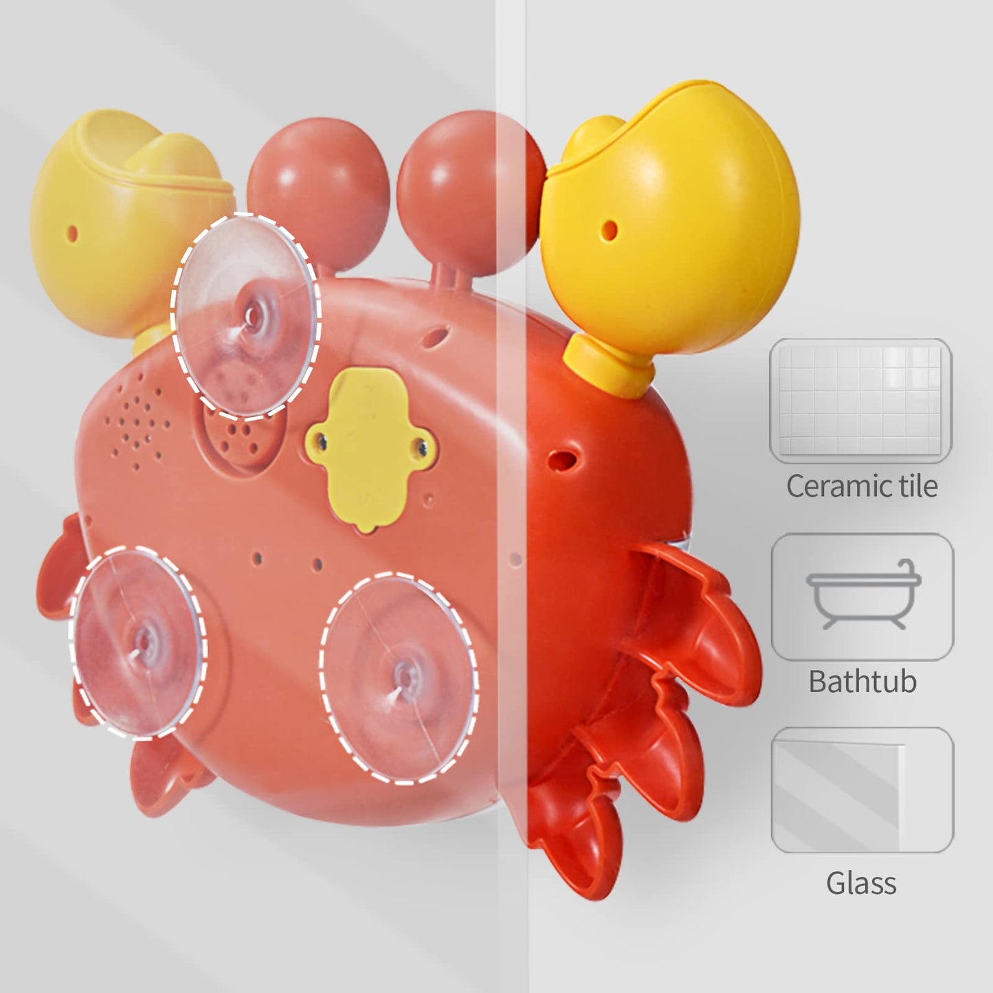 Deejoy Crab Bubble Bath Maker for The Bathtub,Blows Bubbles and Plays 12 Children’s Songs,Sing-Along Bath Bubble Machine Baby, Toddler Kids Toys Makes Great Gifts for 3 Years Girl Boy (Red)