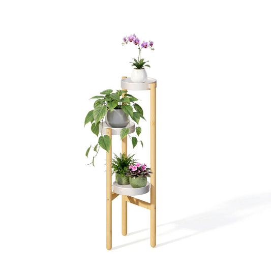APRTAT Plant Stand Indoor, 3 Tier Bamboo Plant Stands Corner Plant Stand for Multiple Plants, Tall Plant Shelf Plant Holders for Indoor, Outdoor, Corner, Living Room, Balcony, and Bedroom