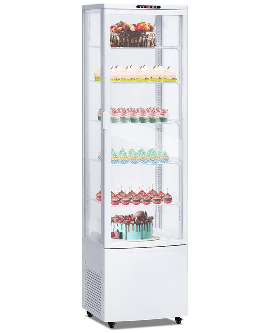 10.9 Cu.ft Commercial Display Refrigerator Case, 5-Tier Countertop Pastry Display Case, Adjustable Shelves, LED Lighting, Double-Layered Glass, Auto Defrost, for Bakery, Pastry, Restaurant, Cafe