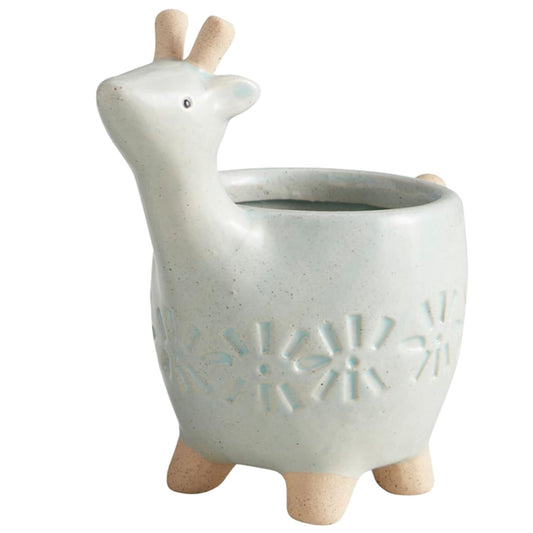 Needzo Mini White Deer Planter, Planters Pots for Succulents, Cute Animal Decorations, Unique Gifts for Plant Lovers, 4.7 Inches
