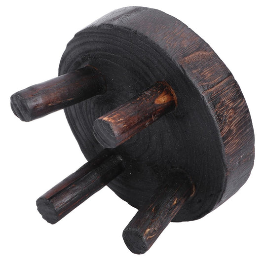 Kisangel Rustic Wooden Plant Stand Stool Xin Copper Finish Decorative Flower Pot Holder Indoor Outdoor Garden Shelf Display for Potted Plants