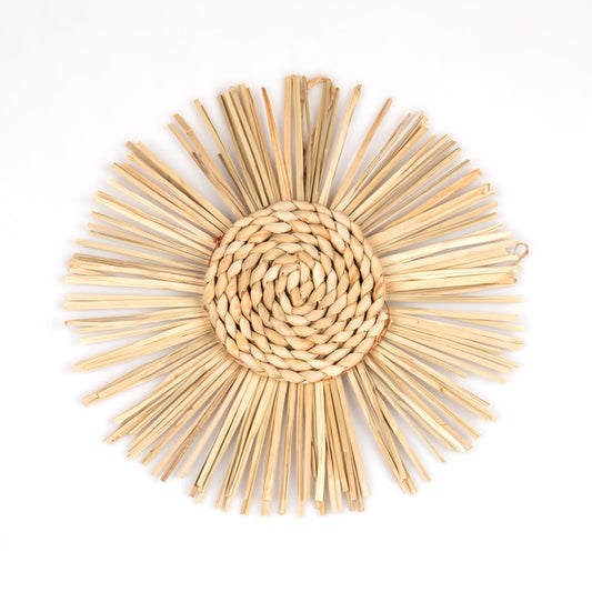 Craft County Hanging Wicker Wall Decoration – Add to Any Bedroom, Living, Sunroom – Available in Basket or Sun Pattern