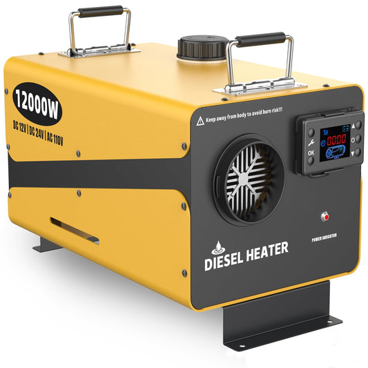 110V/12/24V 12000W Diesel Heater, All-in-One Air Diesel Parking Heater with Stylish Design, Come with Remote Control and LCD Screen, Timer Function for Home Shop Garage(NO Ticking)