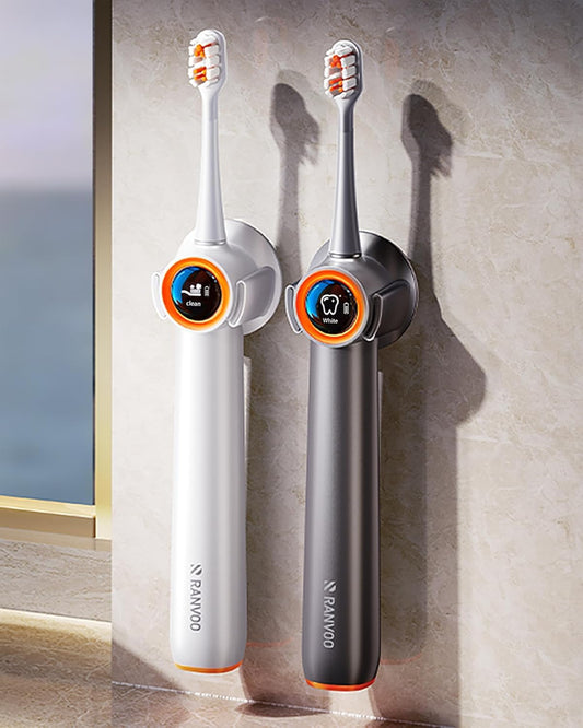 RANVOO AirJet X3 [AI Max Jet Clean] [Flossing & Sonic Brushing 2-in-1] Electric Toothbrush for Adults, 100% Plaque Removal, Whitening, 60-Day Battery, Soft & Gum Care for Sensitive Teeth/Braces White
