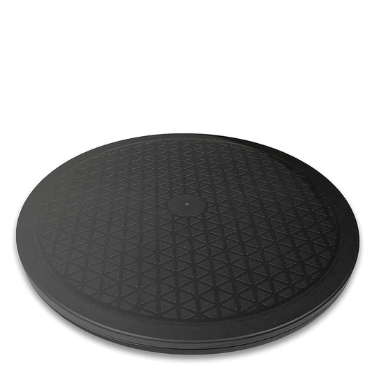 VOLCANOES CLUB Lazy Susan Turntable Organizer - 12 Inch Heavy Duty Rotating Swivel Stand with Steel Ball Bearings for Spice Cabinets, Flat Panel Monitor, TV, Painting, Display, Potted Plants (Black)