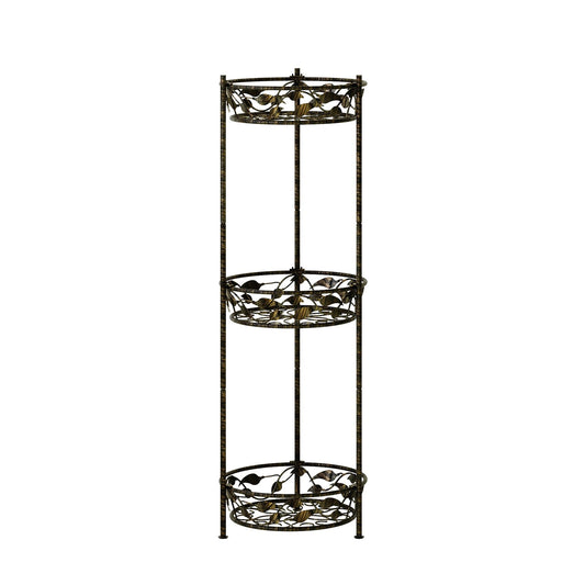 Kaelidra Plant Stand, Metal Plant Stand for Indoor Outdoor, Heavy Duty Tall 3 Tiers Plant Shelf for Multiple Plants Pots, Flower Pot Stand for Home, Patio & Garden (Copper)