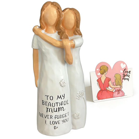 Weflye for Mom Figurine, Hand-Painted Resin Sculpture from Daughter with Heartfelt Cards, Gifts for Mom, Sentimental Keepsake for Birthday Christmas Mother of the Bride