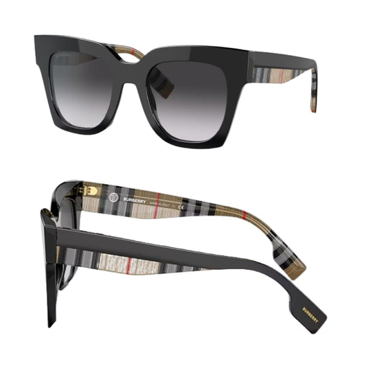 BURBERRY KITTY BE4364 Square Shape Acetate Sunglasses with Luxury Eyewear Kit
