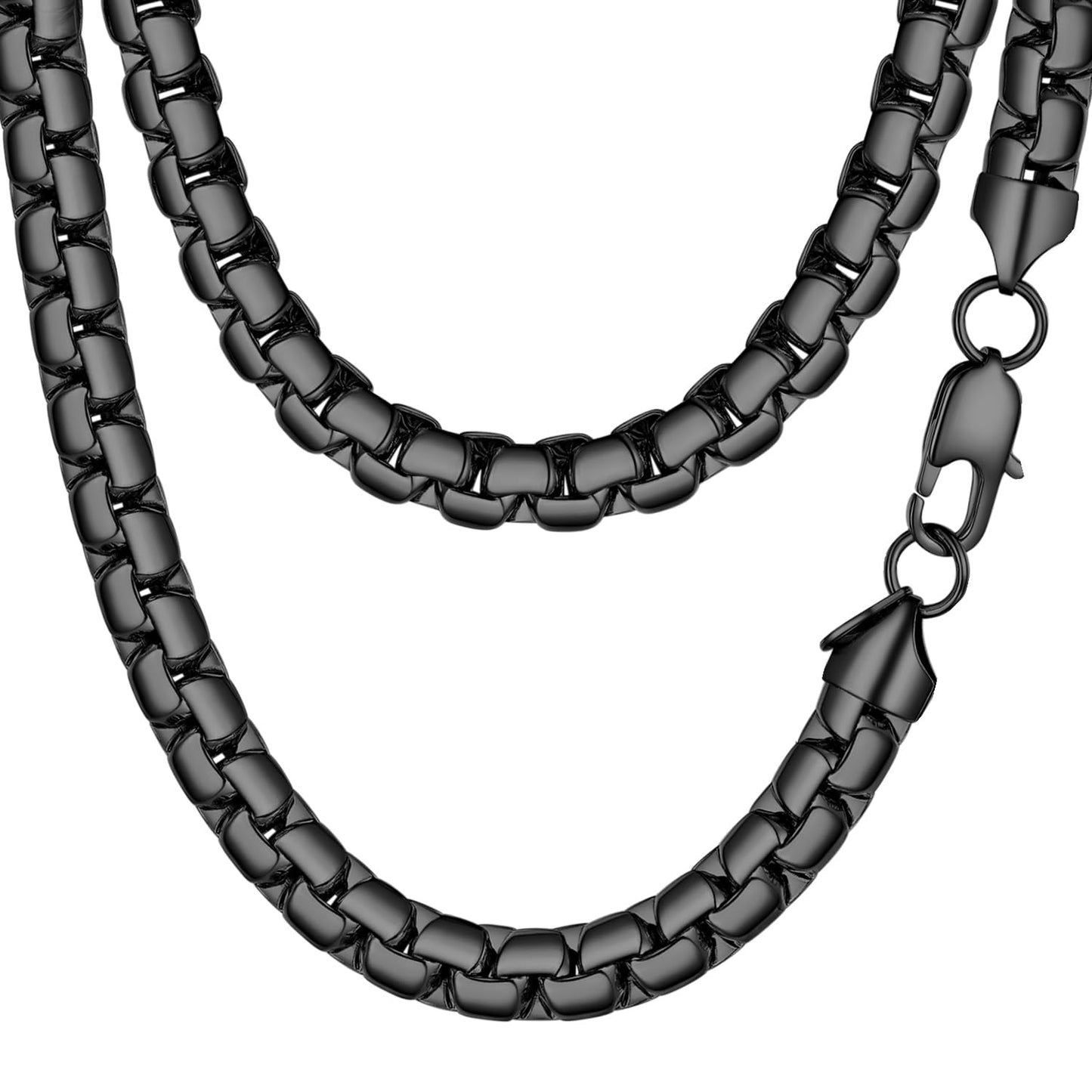 PROSTEEL Black Mens Chain 316L Stainless Steel Non Tarnish & Hypoallergenic 8mm Thick Mental Chain for Mens Hip Pop Jewelry