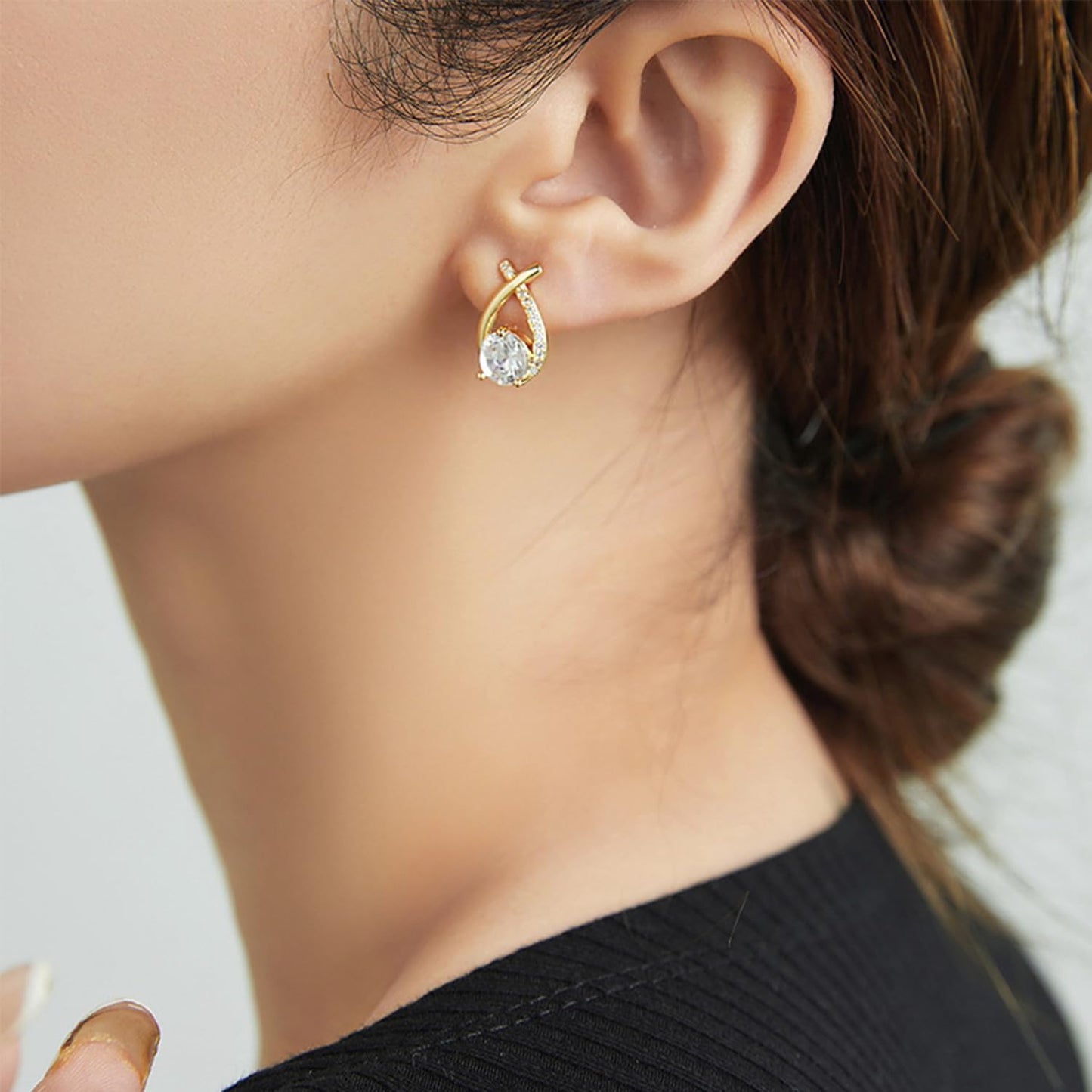 Halolux Lymphvity Germanium Earrings for Women Halolux Lymphvity Germanium Earrings Atheniz Lymphatic Earrings Lymphatic Drainage Earrings Dainty CZ Zircon Lymphatic Drainage Earrings (2PC Gold+Silver B)